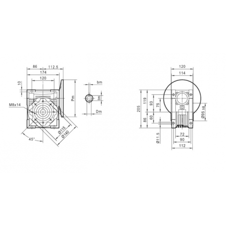 MOCNA PRZEKŁADNIA SILNIKA ELEKTRYCZNEGO 80B5 I=30
